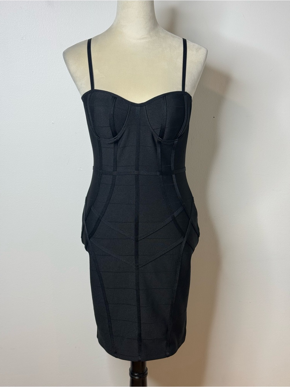 Haute Monde Black Corset Bustier Bandage Bodycon Mini Dress